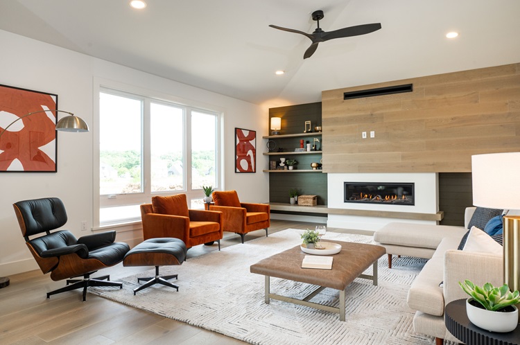 The family room in the Mansfield, located in Manheim Twp and Lancaster County