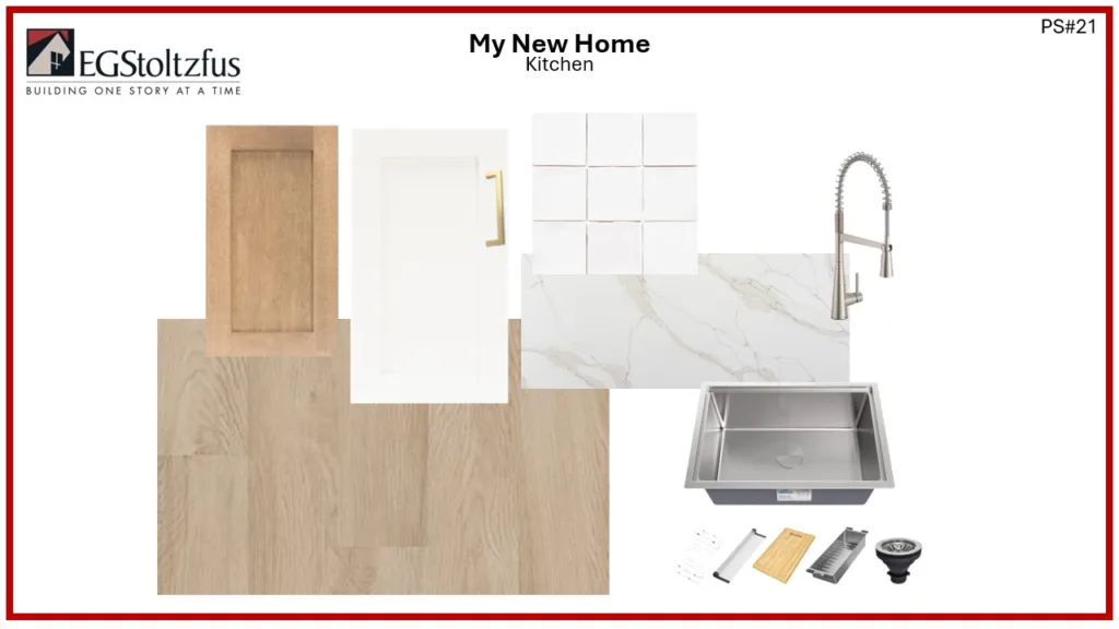 A collage of a kitchen inspired by Glen Mary Heritage, blending timeless elegance with modern comforts.